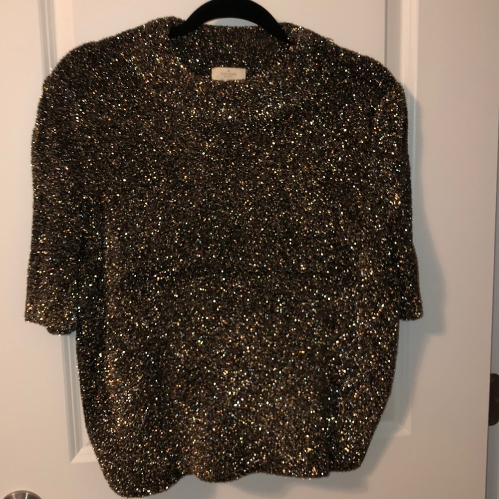 metallic texture sweater